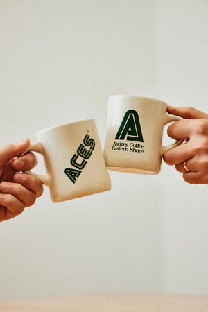 ACES diner mugs, drinking in style.